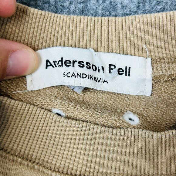 Andersson Bell Scandinavia Norway Tan Green Puff Print Sweatshirt Size XS - Picture 3 of 6